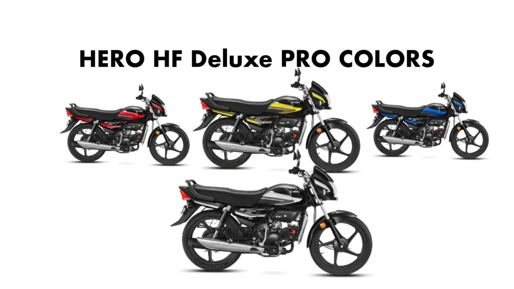 2025 Hero HF Deluxe Pro Colors: Grey, Yellow, Blue, Red