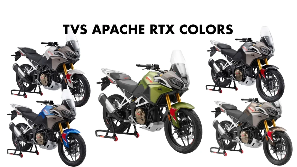 TVS Apache RTX Colors: Green, Blue, White, Black, Bronze