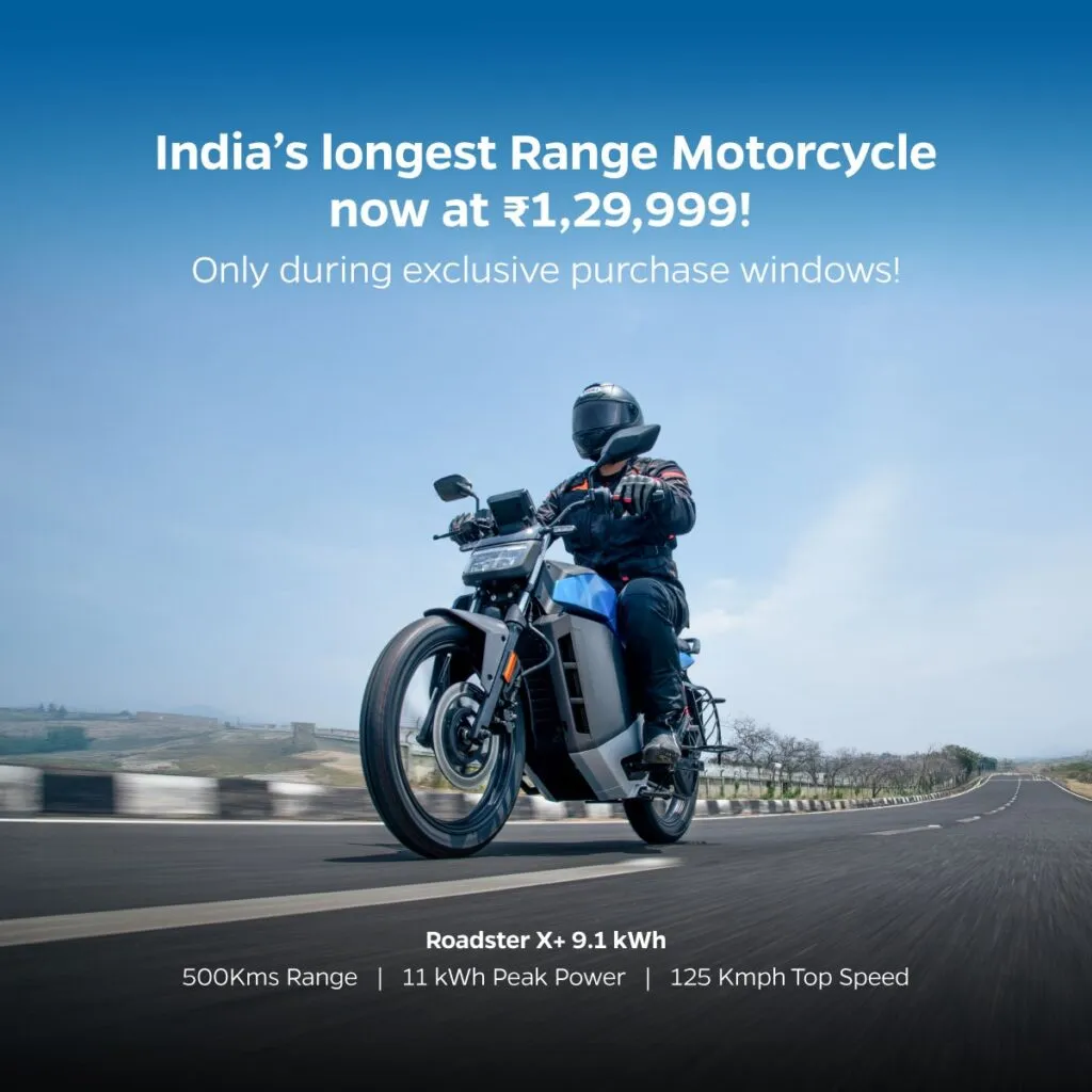 Ola Electric Slashes Price of 500km Range Roadster 9.1 kWh to Rs 1,29,999