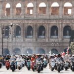 25,000 Vespa from 67 Countries parade through Italy (Rome)